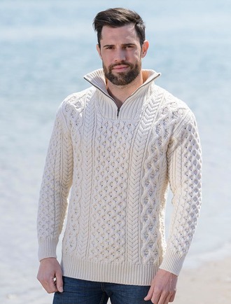 Mens wool sweaters, Irish fisherman sweater, Irish sweaters