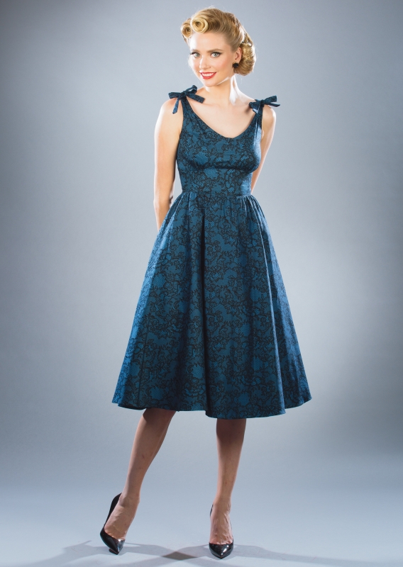 hollis swing dress blue lace