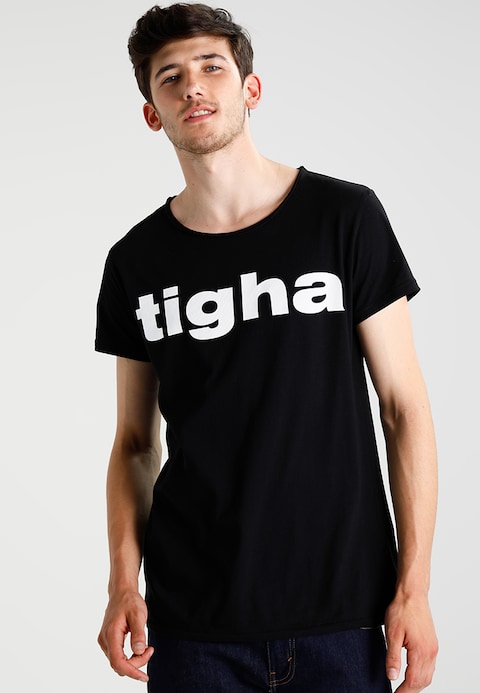Tigha LOGO - Print T-shirt - black - Zalando.co.uk