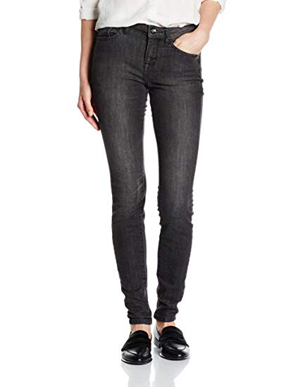 Tom Tailor Women's Alexa Denim Grey Skinny Fit Jeans, Black (Black