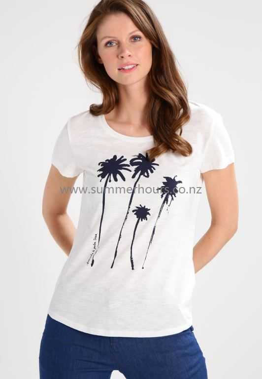 Women's Print T-Shirt | Off White TOM TAILOR DENIM Fashion T-Shirts