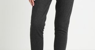 TOM TAILOR HERRINGBONE LOOSE FIT PANTS - Trousers dark charcoal grey