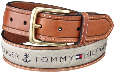 Tommy Hilfiger Men's Center Ribbon Belt - Khaki - 11TL02X032 | eBay