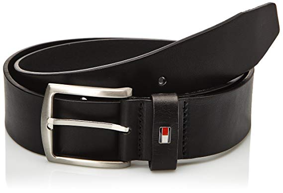 Tommy Hilfiger Men's New Denton Belt Logo Belt, Black at Amazon