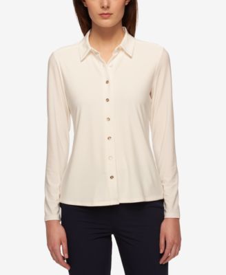 Tommy Hilfiger Point-Collar Blouse - Tops - Women - Macy's