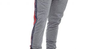 Tommy Hilfiger Tech Terry Tape Pants Grey Men Breathable Casual