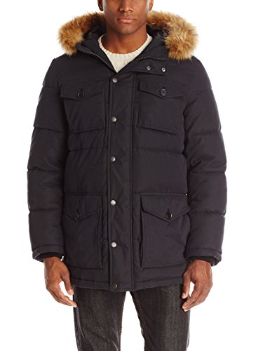 Tommy Hilfiger Men's Micro Twill Full-Length Hooded Parka Coat at