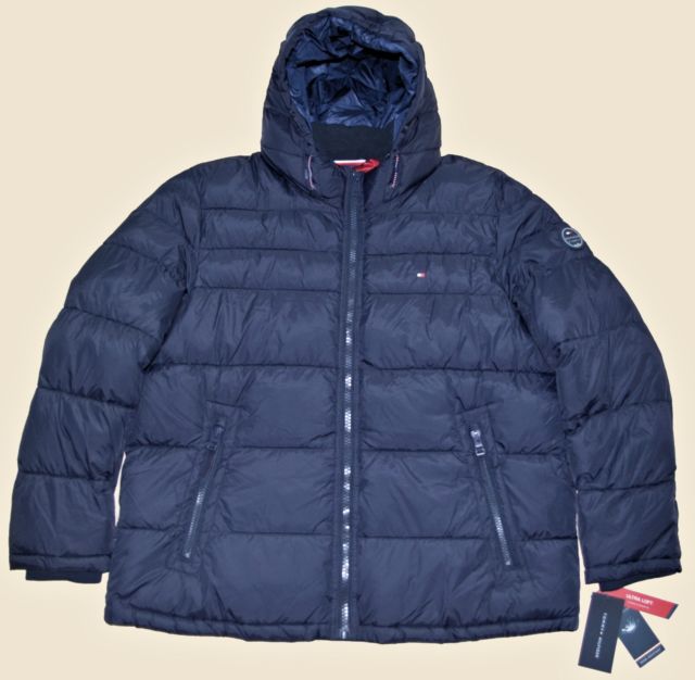 Large Tommy Hilfiger Mens Quilted Padded Puffer Winter Jacket Coat
