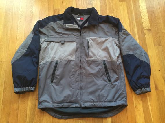 Vintage Tommy Hilfiger winter jacket size LXL grey tech | Etsy
