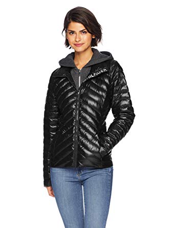 Amazon.com: Tommy Hilfiger Women's Short Packable Down Jacket Logo