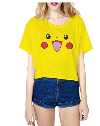 Women's Pokemon Pikachu Crop Top Shirt | Pokemon VIP