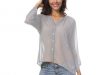 2018 Chiffon Women\'s Blouse Shirts New Transparent Blouse V Neck