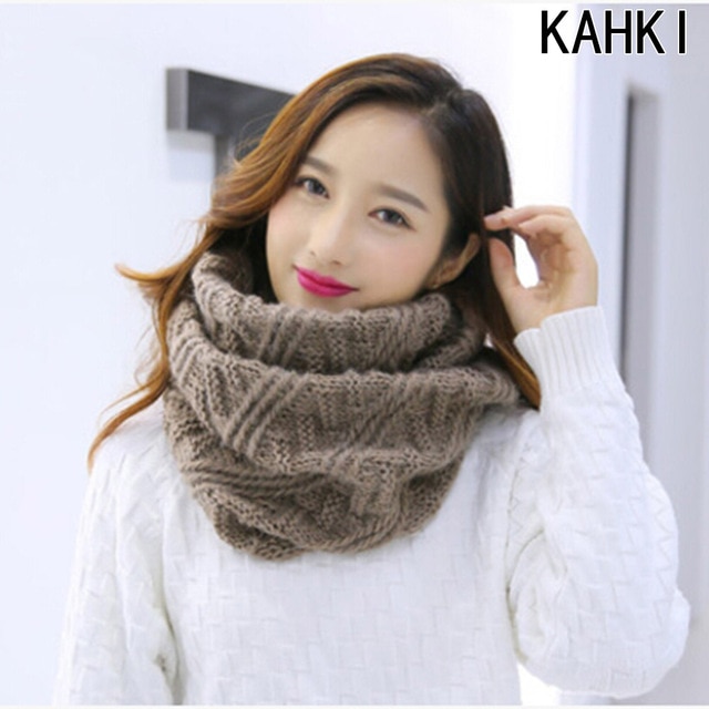 Tube Scarf For Women Winter Warm Knitted Scarves Collar Cachecol