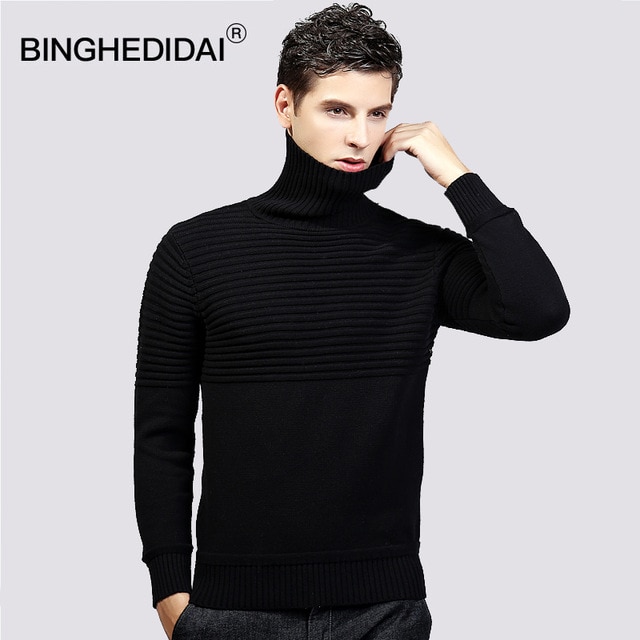 2018 Spring Knitted Pullover Sweater Turtleneck Sweater Men Gift