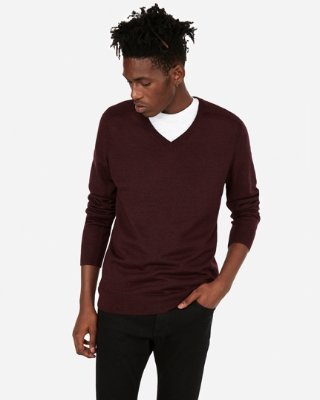 Merino Wool-blend Thermal Regulating V-neck Sweater | Express