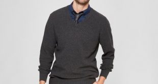 Men's Standard Fit V-Neck Sweater - Goodfellow & Co™ Medium Heather