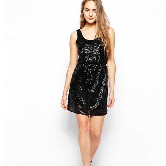 Vero Moda Dresses | Black Sequin Party Dress | Poshmark