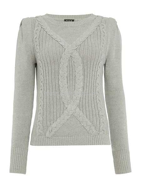 Knitwear: Clearance Vila Knitted Long Sleeve Jumper Grey | Nwbs.com.au