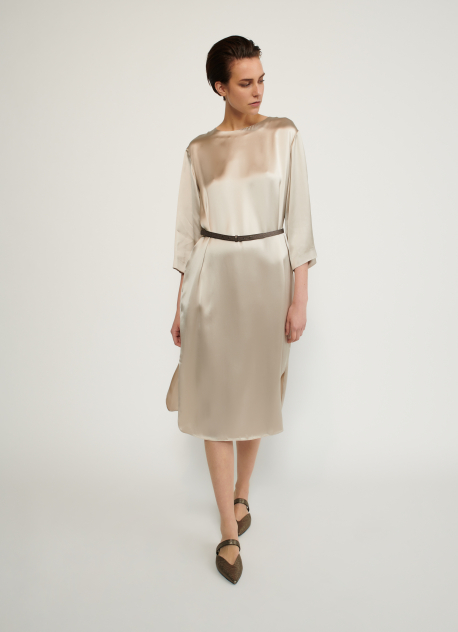 Viscose dress, greige | Dresses | Clothing | Fabiana Filippi Shop Online