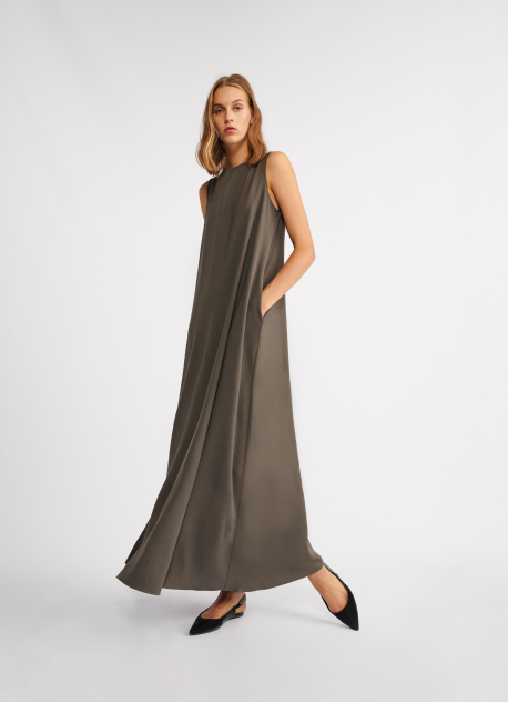 Viscose maxi dress, chocolate | Dresses | Clothing | Fabiana Filippi