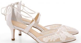 Amelia Floral Lace Kitten Heel Ballet Wedding Shoes | Bella Belle Shoe