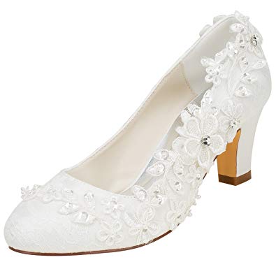 Amazon.com | Emily Bridal Wedding Shoes Women's Silk Like Satin