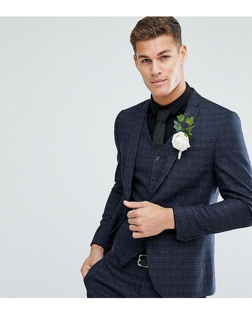 Lyst - Noak Slim Wedding Suit Jacket In Texture in Blue for Men