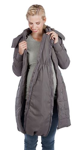 Maternity Winter Coat Chevron Puffer with Hood | Madison by Modern