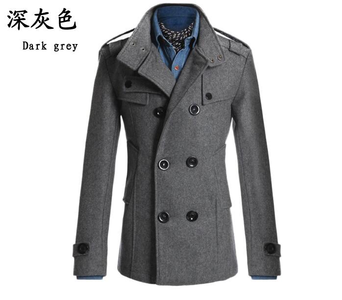 Online Shop Men stylish winter coats men woolen blends Slim fit