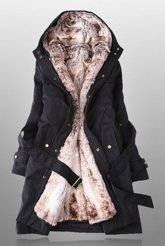 Winter Coats For Women With Faux Fur Lining In Black | Honolu on ArtFire