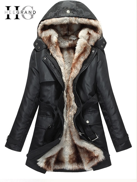 HEE GRAND Women Basic Jackets Winter Coats Faux Fur Woman Warm Parka