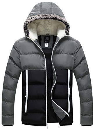 Amazon.com: ZSHOW Men's Winter Thickened Puffer Jacket Hooded Cotton