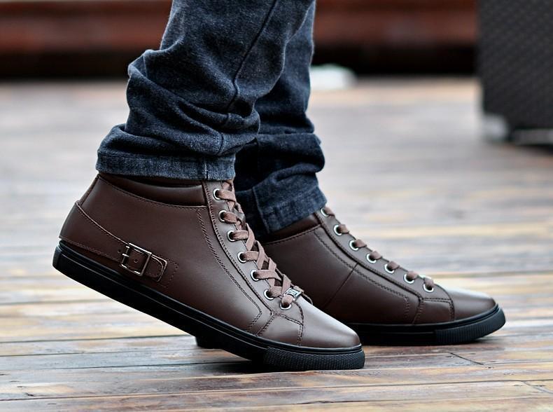 Handmade Genuine Leather Boots Warm Fur Plus Size Men Winter Shoes