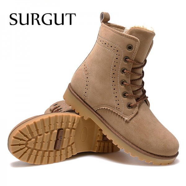 Buy Fashion Winter Shoes For Men Suede Pu Leather Snow Men Boots