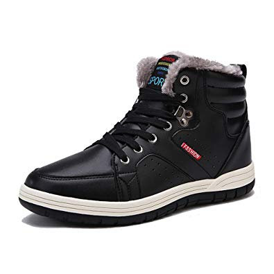 Amazon.com | Orlasha Men Winter Snow Boots Casual Shoes High Top Non