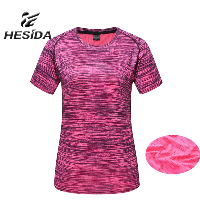 2018 Stripe Sport T Shirt Women Brand Design Quick Dry Short Sleeve