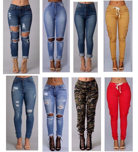 2019 2016 Sexy Fashion New Style Women High Waist Jeans Full Length