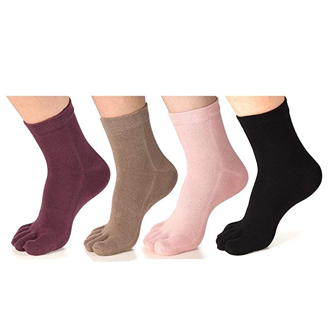 Women's Toe socks Cotton Crew Five Finger Socks For Running Athletic