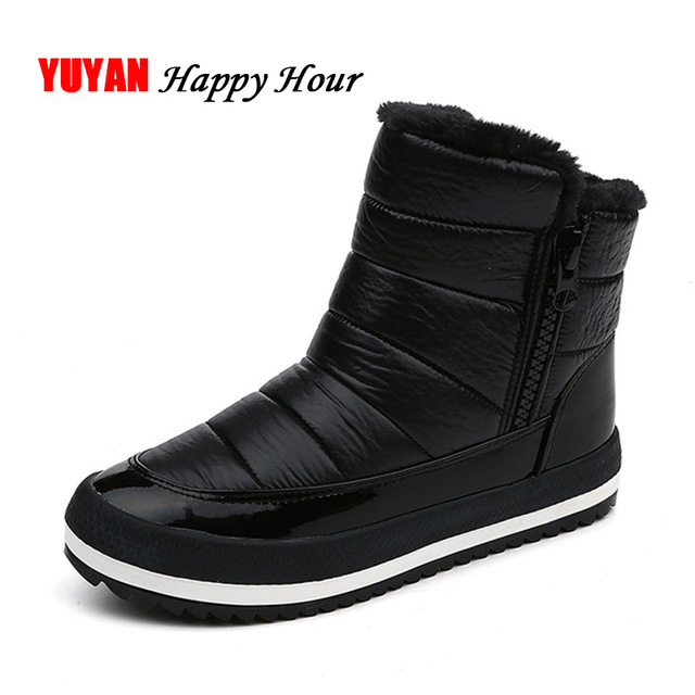Waterproof Snow Boots Women Winter Shoes 2018 Warm Plush for Cold