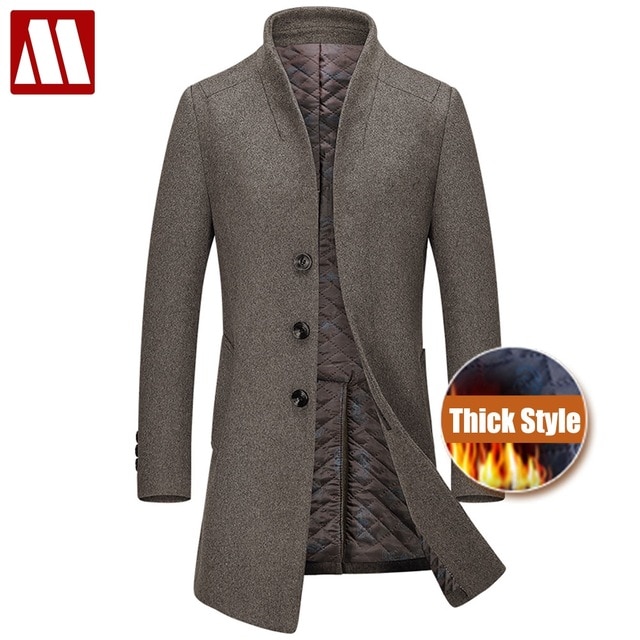New Thicken Winter Wool Coat Men Thick Woolen Overcoat Mens Casual