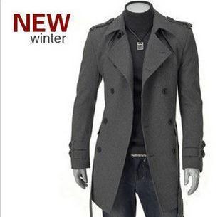 2019 Wholesale Mens Classic Casual Wool Jackets Pea Coat Winter Warm