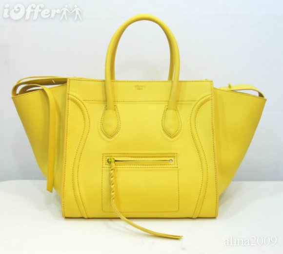 Celine Luggage Phantom Original Leather Bags Yellow for sale