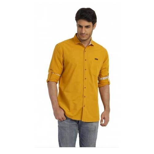 Teemper Men's Yellow Coloured Casual Shirt at Rs 777 /piece | Mens