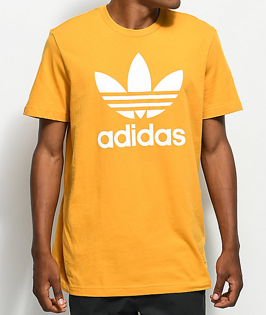 adidas Trefoil Tactile Yellow T-Shirt | Zumiez