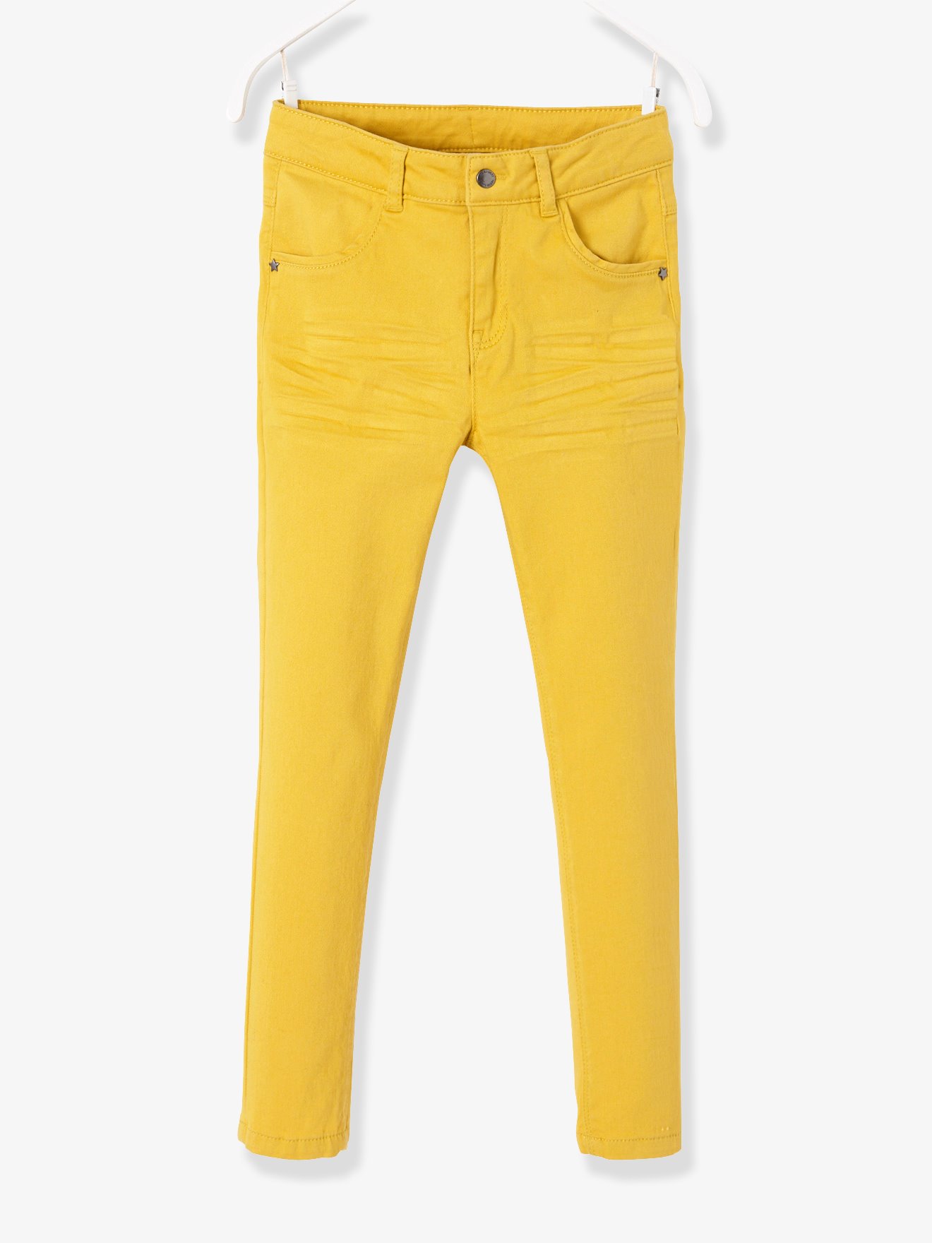 NARROW Hip Slim Trousers for Girls - yellow dark solid, Girls