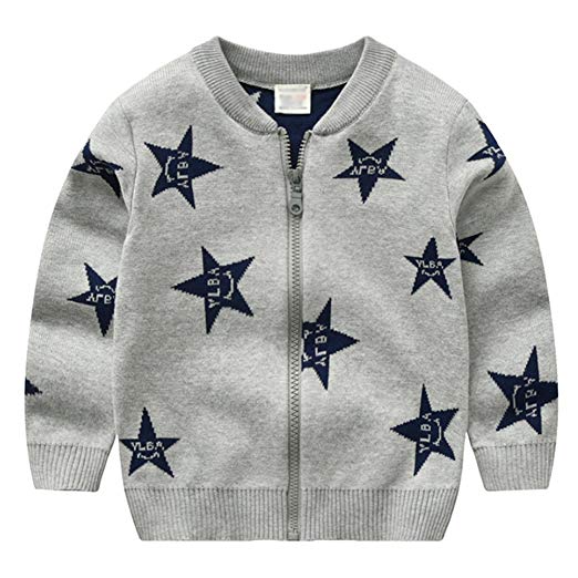 Amazon.com: Happy childhood Baby Boys Zipped Cardigan Sweater Star